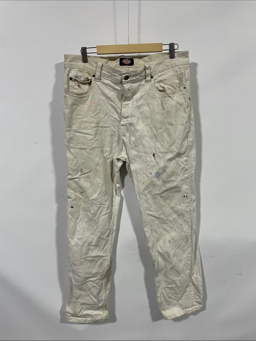 Dickies Off-White Painter-Style Chinos with Paint Splatter